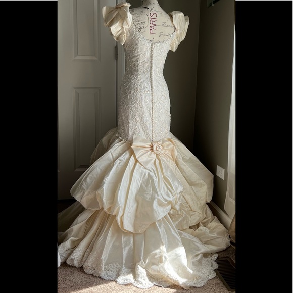 Stunning, sophisticated custom silk, pearls & sequins gown | Wedding, formal | 6 - Picture 7 of 16